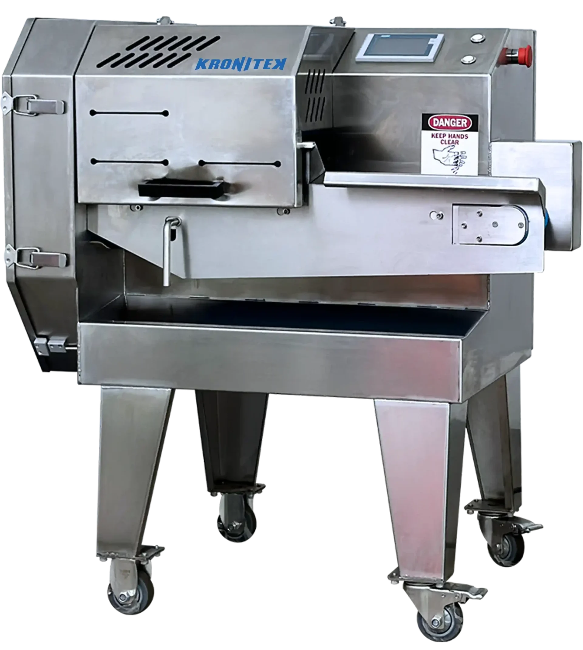 Commercial belt vegetable cutter slicing vegetables